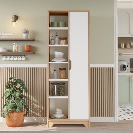 Hanah Home Armario Multiusos Roble y Blanco LIB2-SW